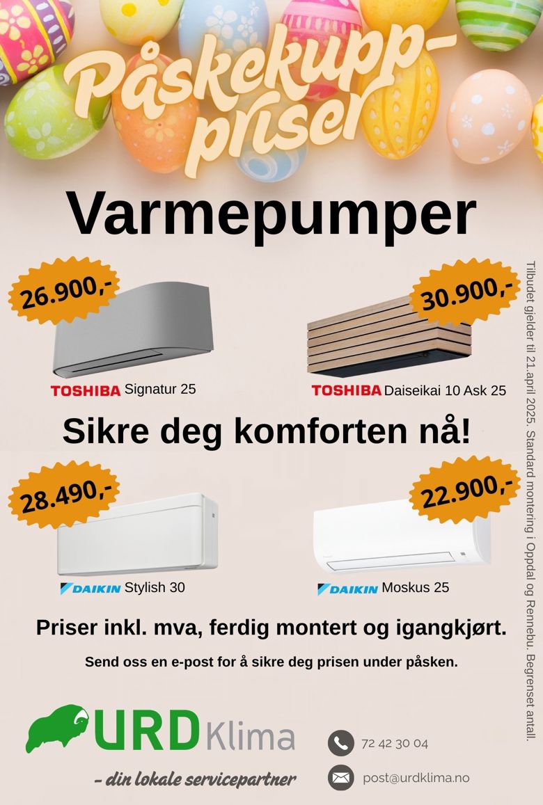 Påskekupp på varmepumper!